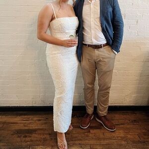 Eva Floral Embroidery Sheath Gown